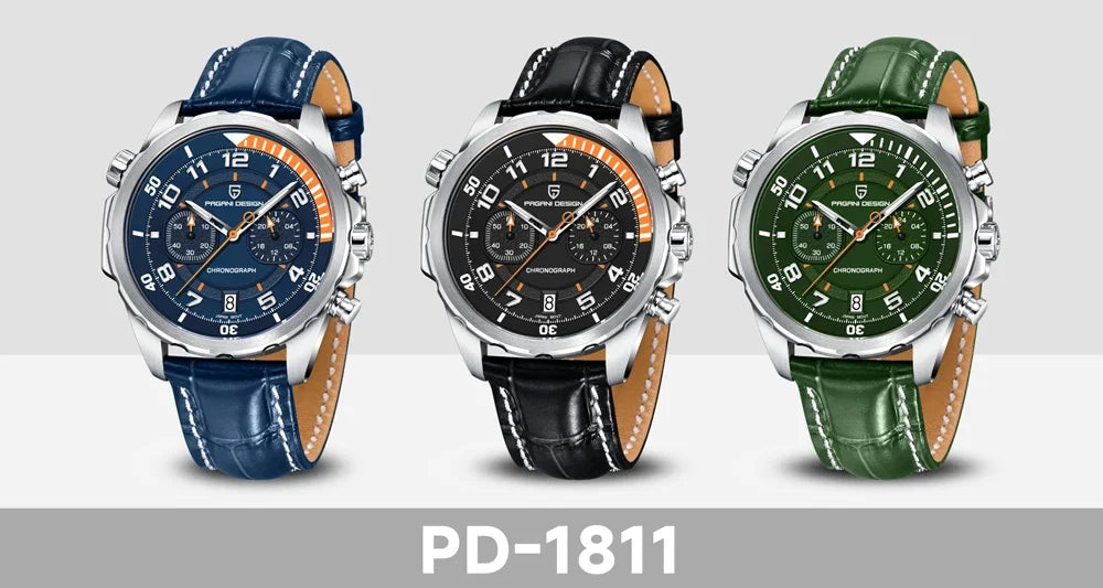 PAGANI DESIGN Leather Chronograph